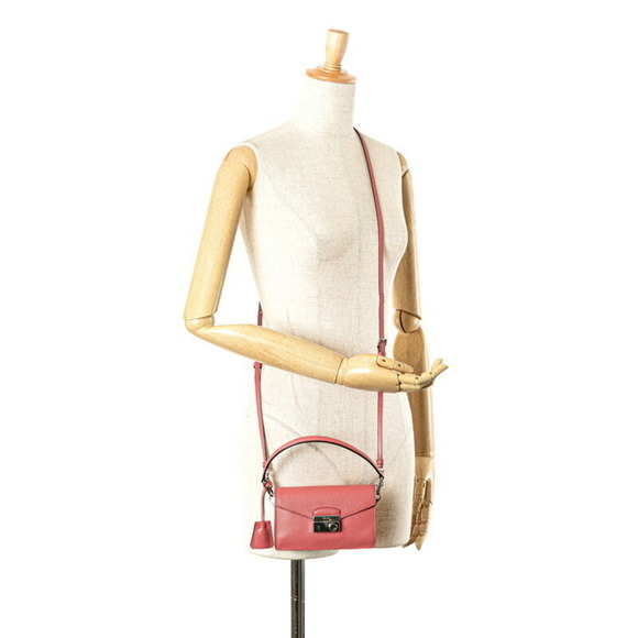 PRADA Pink Leather Saffiano Shoulder Bag - Picture 11 of 11